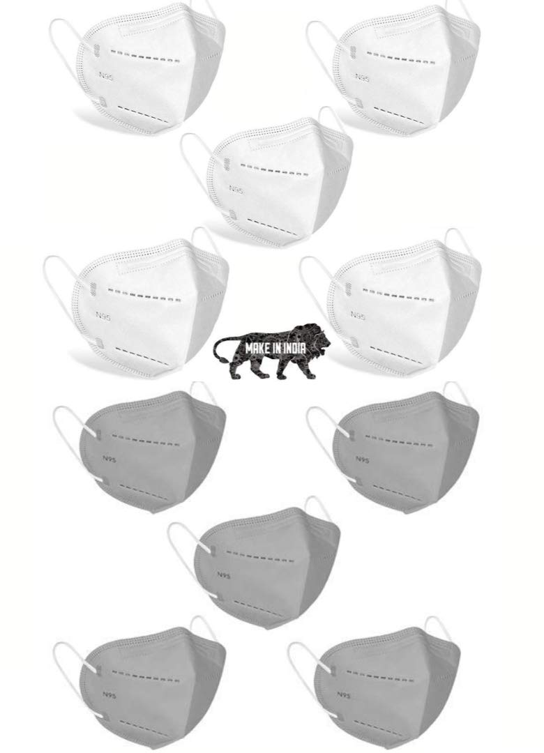 Desi Startup N95 Mask,Breathable Masks Reusable & Washable N95 Mask,Certified with CE, ISI & FDA Non woven N95 Mask For Daily Need - Grey & White - Pack Of 10 (B08ZDKXNK4) Amazon Price History, Amazon Price Tracker