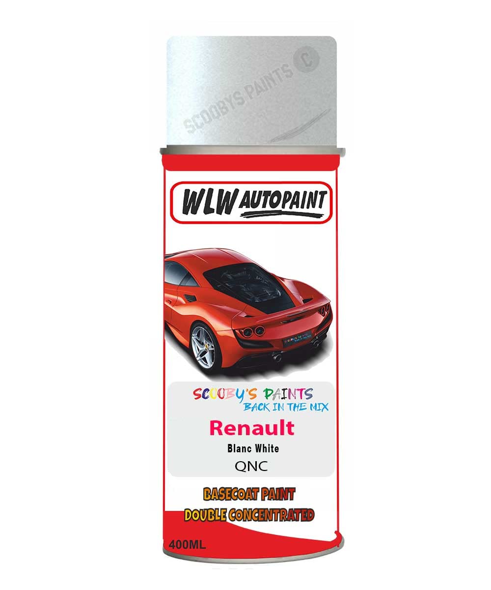 Basecoat Aerosol Spray Paint For Renault Megane Blanc White 2010-2019 Code Qnc