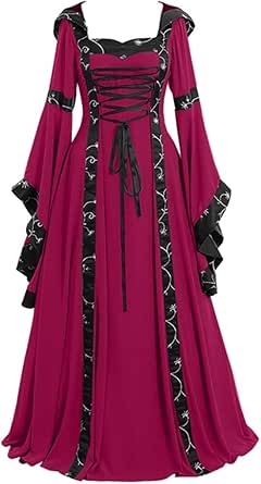 Liebeimmer Robe Courte Renaissance Traditionnelle Irlandaise à Manches évasées, Costume Médiéval Pour Halloween, Cosplay, Corset, Taille Britannique, Livraison 7 Jours, Vert Kaki., M