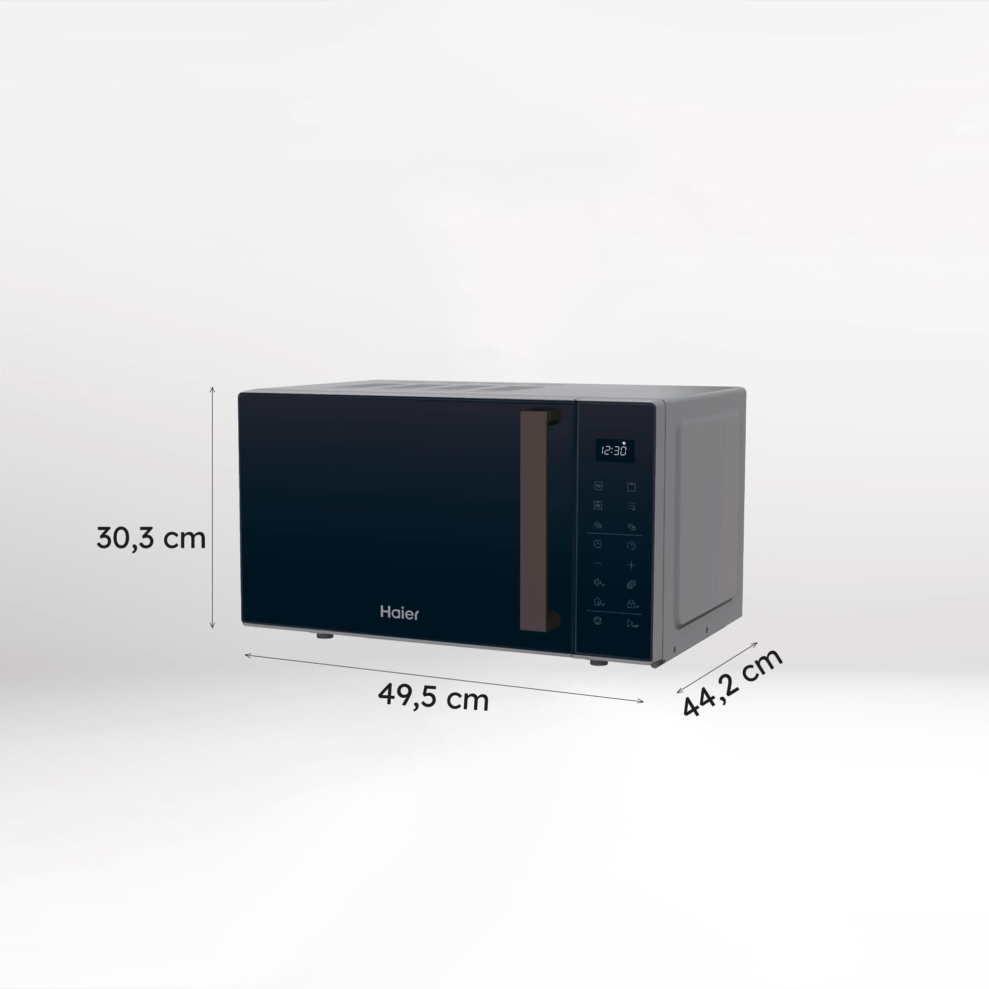 Haier Series 2 HAMGI23S2STB Microondas con grill, 23L, Potencia 900W, Potencia Grill 1000W, 6 Niveles de Potencia, 6 Funciones, Interfaz táctil, 8 Automenús, Negro
