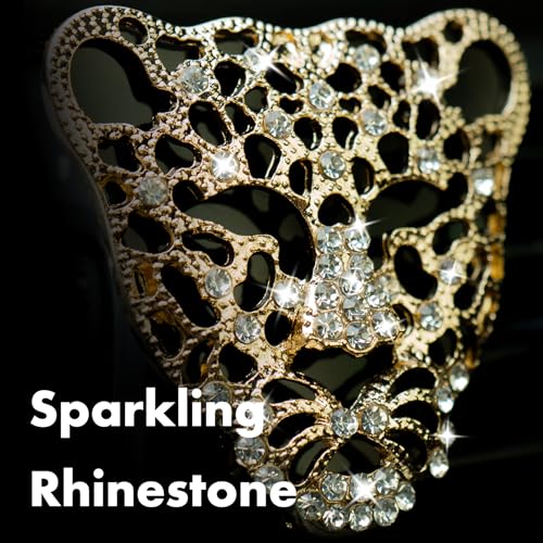 Image of 2pcs Bling Leopard Car Air Freshener Vent Clip, Black and Gold Cheetah Print Car Accessories, Sparkly Rhinestones Car Decor for Women