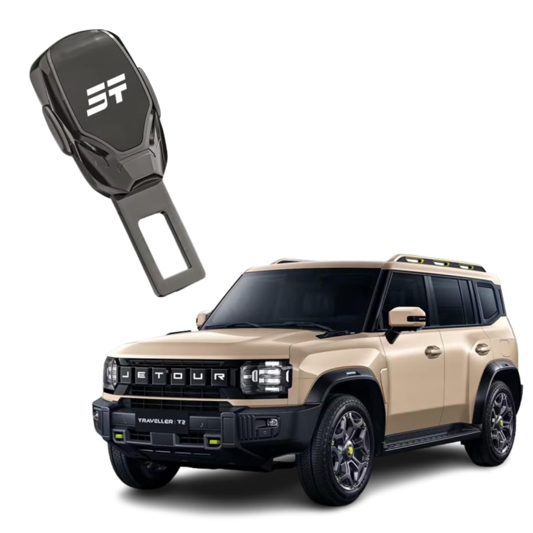 Jetour Seat Belt Extender Buckle Clip | 1 piece | Multi-Functional Child Safety Seat Plug Connector | Jetour Accessories (Polished Steel (JT))