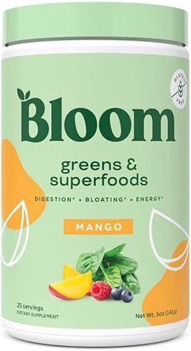 Bloom Nutrition Greens and Superfoods Polvo - Mango - 25 porciones, 4.8 oz Empaquetado por MBB