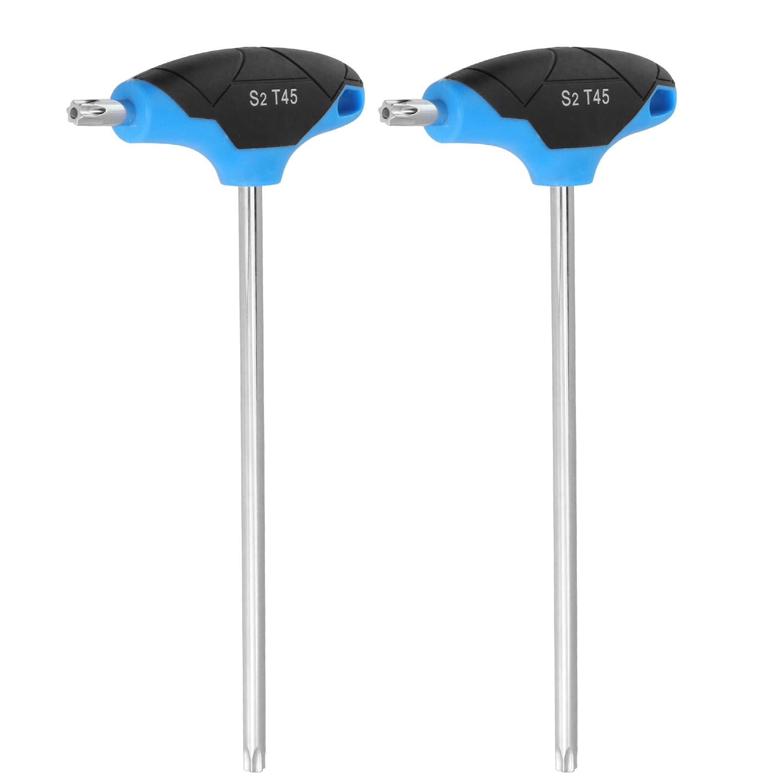Antrader T45 Torx Screwdriver,S2 Steel Anti Tamper Proof Torx Key-2Pcs,Blue