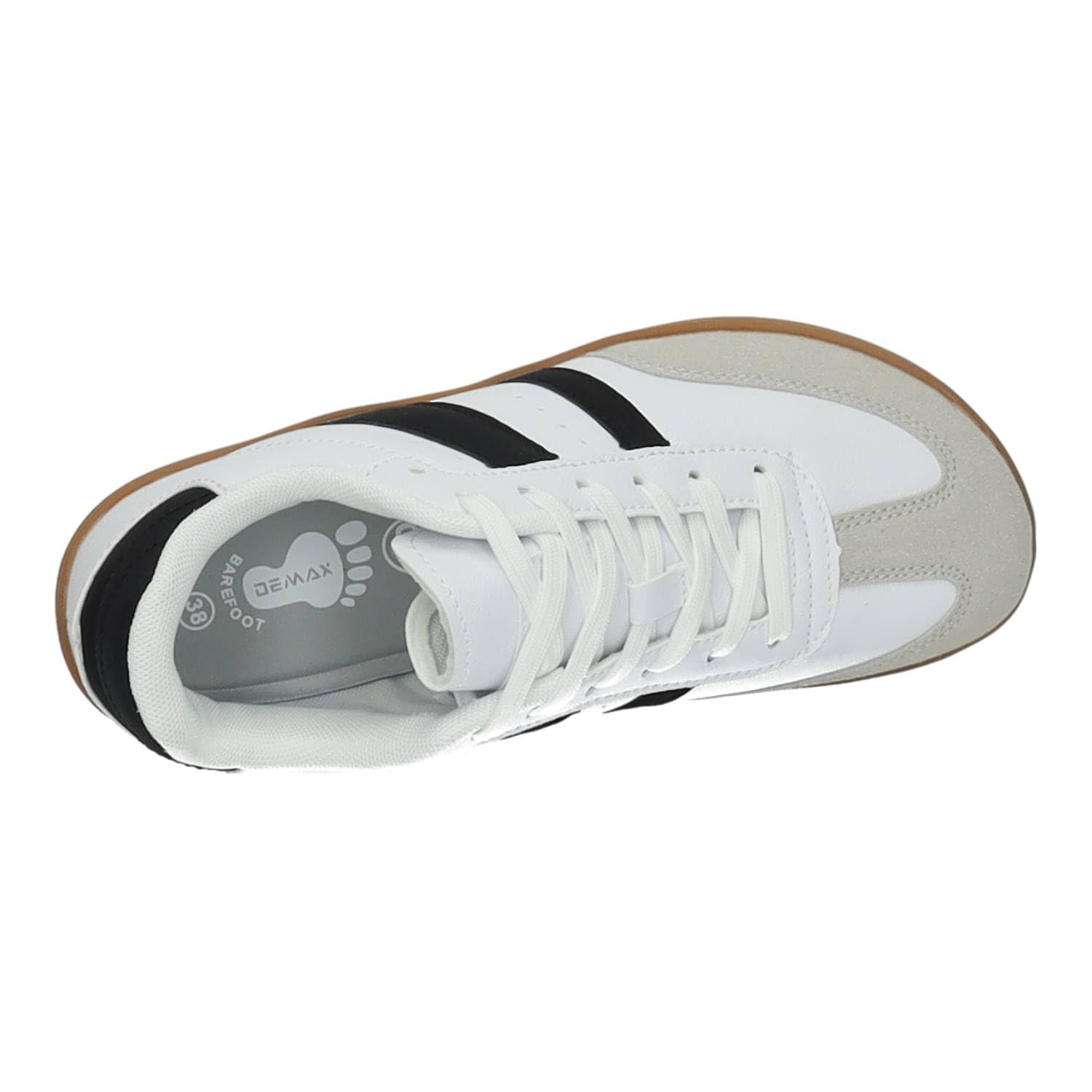 DEMAX 7-1227B2 Zapatillas Deportivas respetuosas para Mujer Blancas con Detalles Negros y Plantilla Double Memory Foam Mujer Deportivos