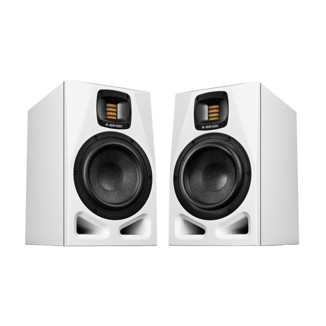 ADAM Audio A7V 7-Inch Powered Two-Way Studio Monitor with HPS Waveguide (White) Bundle (2-Pack)
