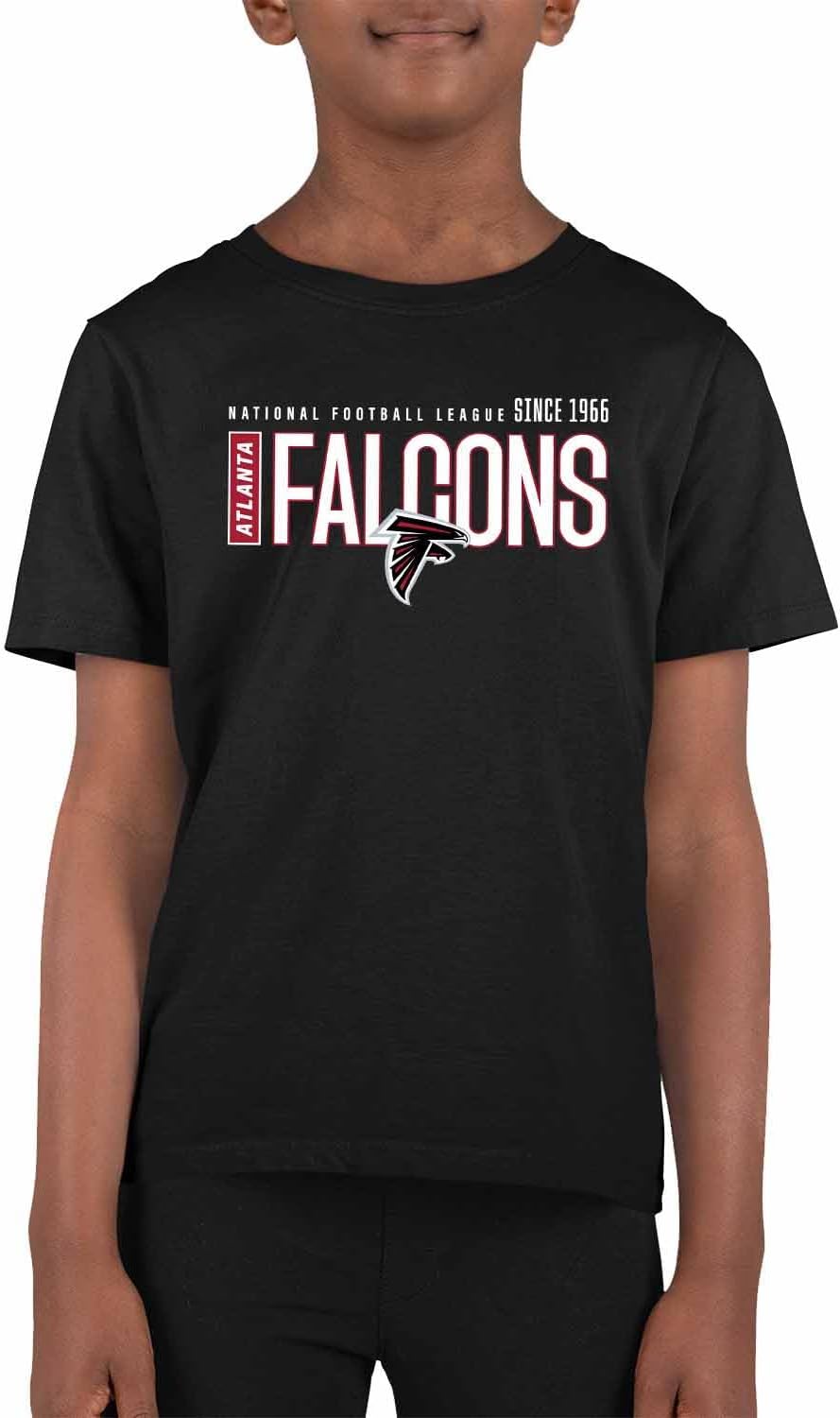 Team Fan Apparel NFL Youth Modern Endzone Football T-Shirt Unisex Tag Free Comfortable, Kids Boys Girls, Lightweight Soft