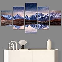 SIGNWIN 5 Panel Canvas Wall Art Modern Art Astronomy & Space Cosmic Decorative Elements Dramatic Multicolor Photography for Home Decorations Ready to Hang - 60