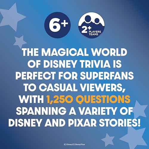 Image of Disney Trivia Board Games for Family Night, Travel Games, Strategy Game, 6+
