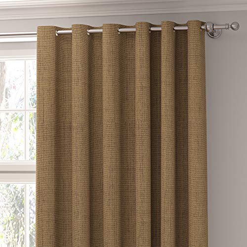 Curtains Faux Linen, Thermal Insulated, 3 Pass 100 % Blackout Eyelet Curtains, (2 Panels) Window Curtains/Panels/Drapes - Image 3