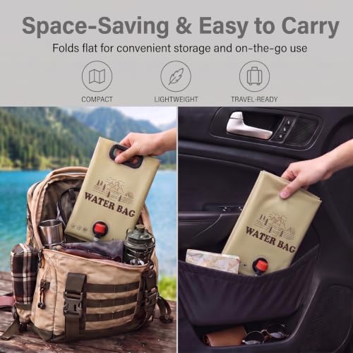 Set de 4 recipientes plegables para agua de 3.17 galones con grifo WMXWAN para camping, senderismo, viaje y uso doméstico de emergencia miniatura 3