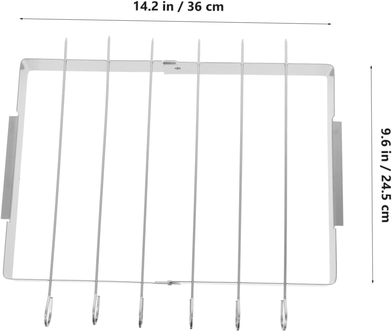 Homoyoyo 2set Stainless Steel BBQ Skewer Rack Foldable Kebab Holder for Grilling Portable Skewers Stand for Meat Vegetables