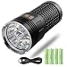 Produktbild FiveFire LED taschenlampe 12000 Lumen, 12xLEDs taschenlampe extrem hell, Type-C USB Schnelles Wiederaufladbare, 4 Modi, mit Energieanzeige, isolierender Schutzfunktion, Eingebaute Batterie