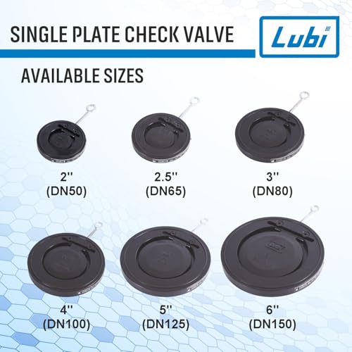 Image of LUBI 4 inch Single Plate Check Valve Wafer Type - Ductile Iron | Non Return Valve (NRV)| Compact Design, Corrosion Resistant, Leak-Proof, Easy Installation