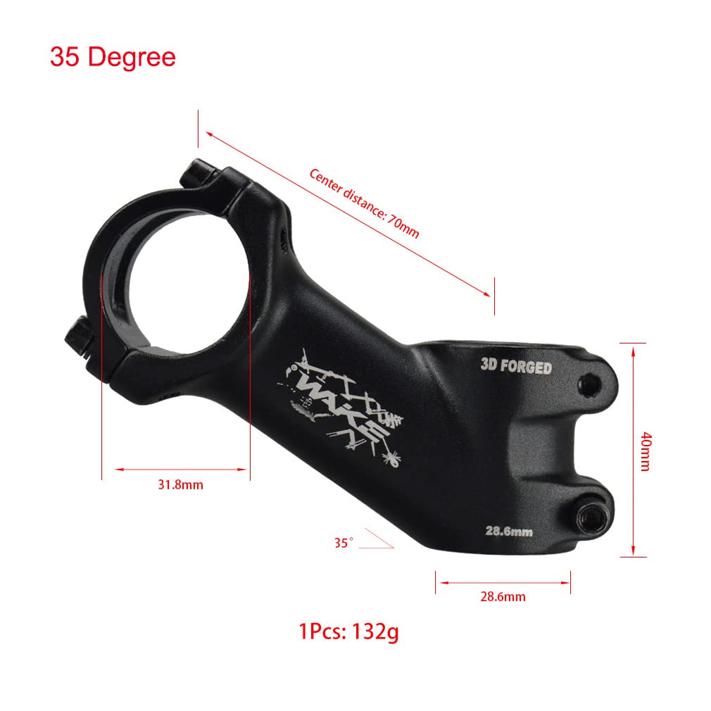 Fietsstuurpen Voor 31.8mm Stuur MTB Mountainbike Stam 60/70/80/90/100/110mm Aluminium Fiets Stuurpen ±17 Graden Voor Racefietsen BMX XC AM FR DH (Color : Black, Size : 70mm