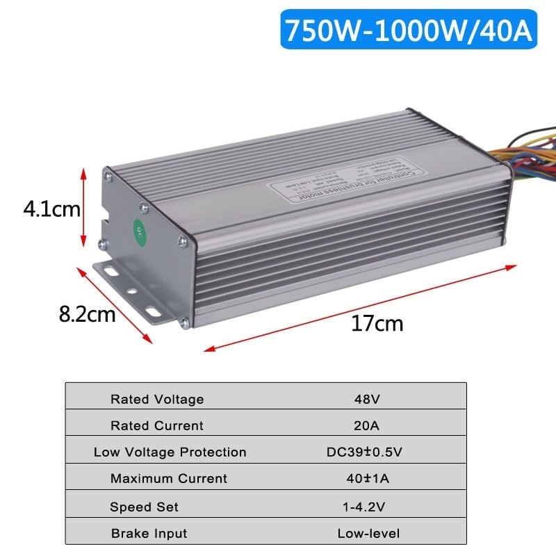 Centralina Monopattino Elettrico Controller bici elettrica 36V 48V Controller Ebike Sensorless 250W 350W 500W 750W 1000W 1500W Controller Dual Mode onda sinusoidale Centralina Bici Elettrica(Color:36V