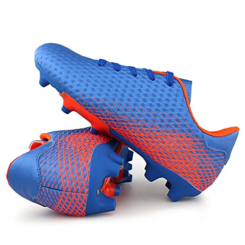 Hawkwell Kids Athletic Firm Ground Outdoor Comfortable Soccer Cleats Shoes(Toddler/Little Kid/Big Kid), Navy Pu, 6 M Us #TOP3