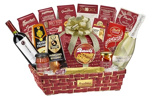 Cesto Natalizio Regalidea “Magnum” con Specialità Gastronomiche Tipiche di alta qualità - Confezione Regalo di Natale Gourmet da 17 Pezzi