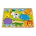 Lewo Wooden Wild Animals Chunky Puzzle for Toddlers Preschool Learning Educational Toys 7 Pcs (Wild Animal)