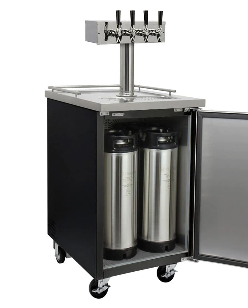 Kegco Hbk1xb-4 Keg Dispenser, Black, 4 Faucet Without Kegs on Fridge.com - View 3