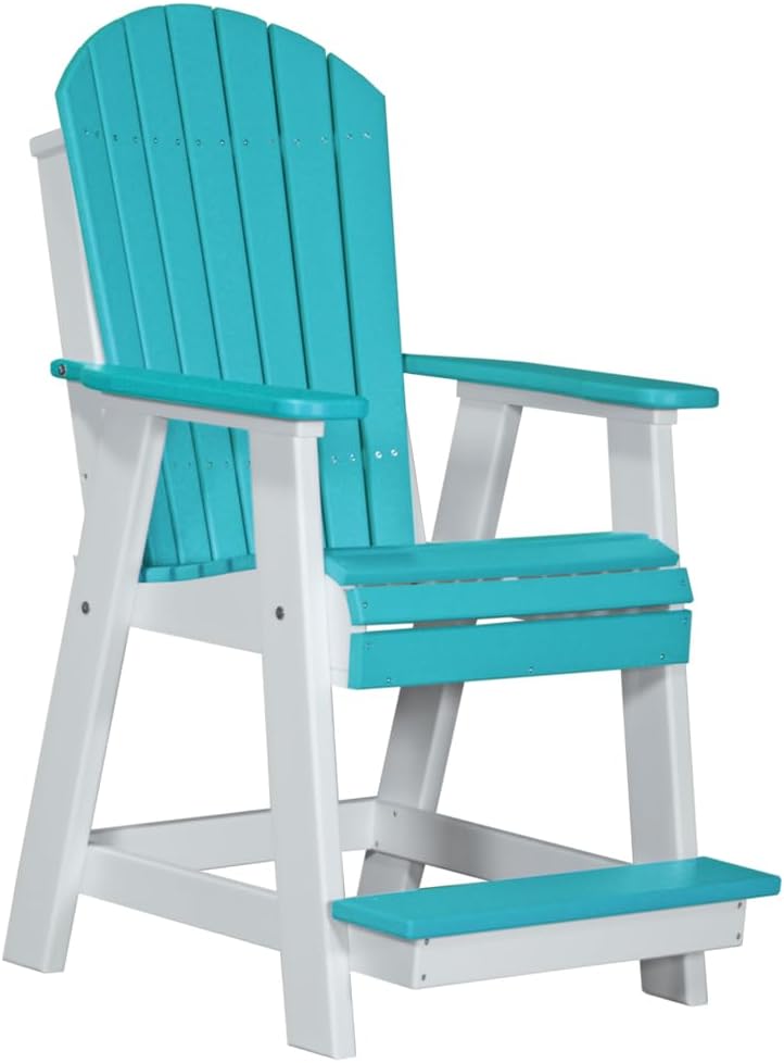 Furniture Barn USA Poly Lumber Adirondack Balcony Chairs, Dove Gray & Slate