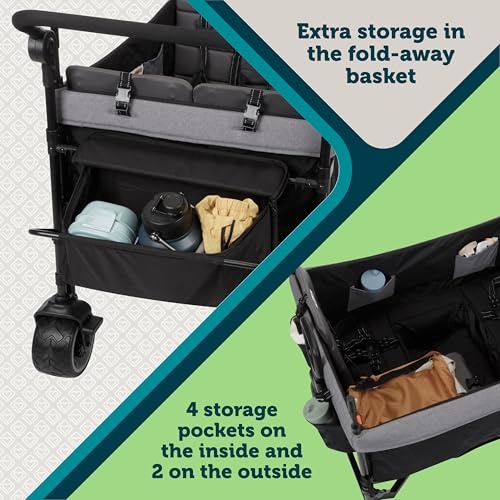 Safety 1st Summit Quad Wagon Stroller, Grey Harbor - image 6