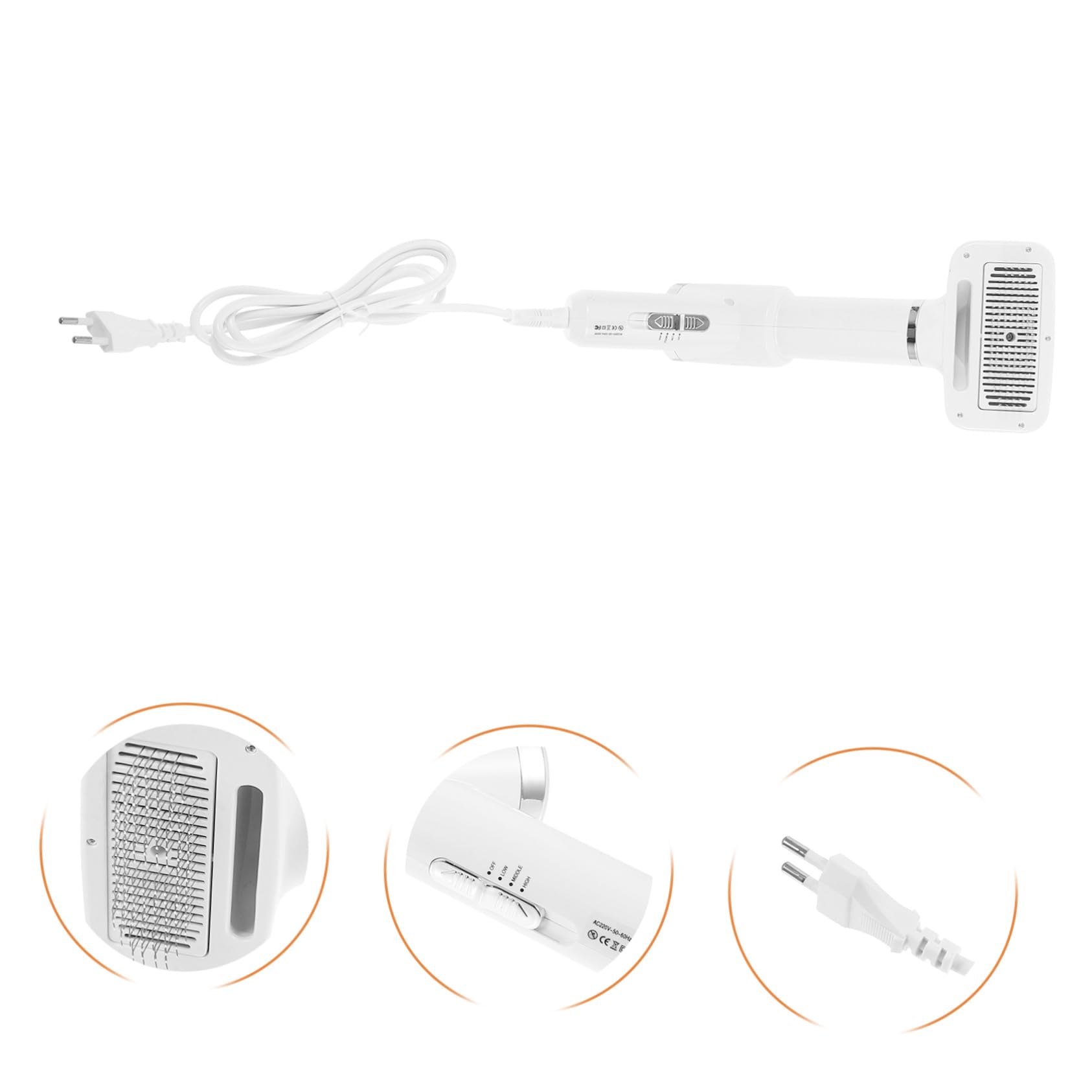 iplusmile Sèche-cheveux pour Animaux de Compagnie Peigne Démêlant en Plastique Blanc, Sèche-cheveux pour Chien et Chat, Accessoire de Toilettage Pratique pour Propriétaires D'animaux