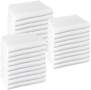 ROYAL EUROPE TEXTILE SL Toallas tocador (30x50 cms) 100% algodón Calidad Hotel. Color Blanco. 450 Gramos/m2. Pack de 30 Toallas.