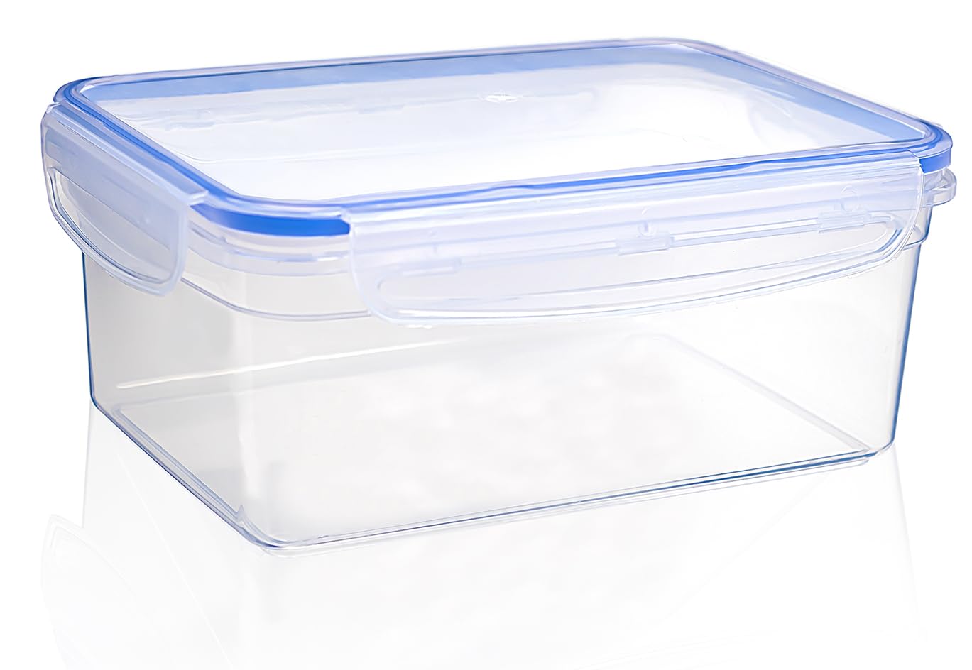 Best House | Plastic Food Storage Container | AirTight | 2.2 Litres | Set of 2 | Clear Rectangle Grocery Storage Box Container with Lock Lids, BPA Free, Microwave, Freezer & Dishwasher Safe