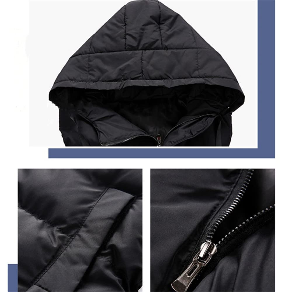 Daunenweste Herren - Lässige Daunenweste Aus Baumwolle, Einfarbige, Ärmellose Weste Mit Kapuze, Klassische Armeegrüne Jacke, Winddichte, Warme Winterweste In Übergröße Für Männer, Studenten,