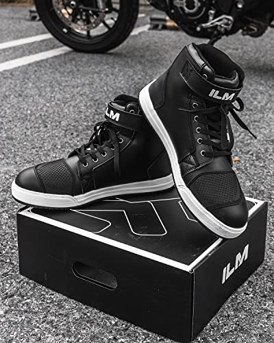 Ilm ILUS-FA-M1006-B-40 Motorcycle Shoes For Men Black Waterproof Street Riding Protective Gear Breathable Powersport Anti-Slip Footwear thumb #6