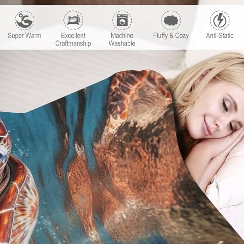 Manta de franela con tortugas marinas grande de 180 x 200 cm para sofa 6