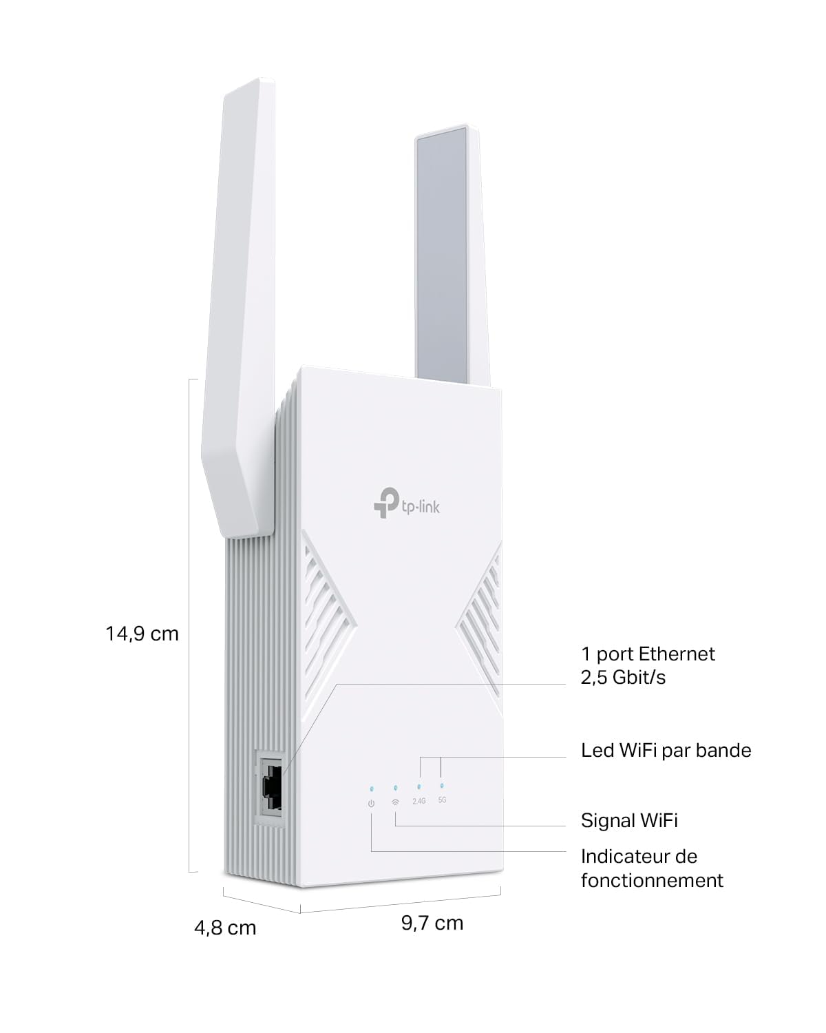 TP-Link Répéteur WiFi 7 Puissant 3600 Mbps, Port 2.5 Gigabit, RE235BE