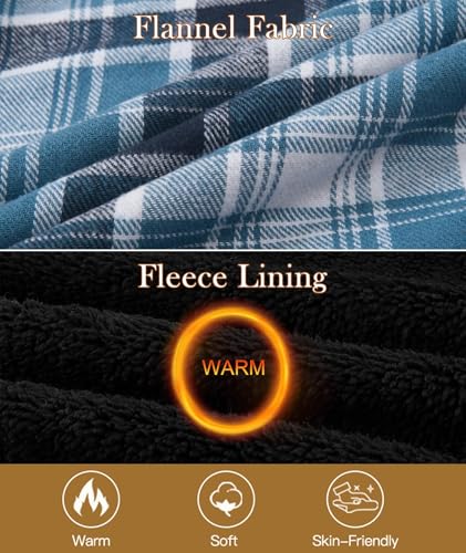 Image of SCODI Men's Flannel Jacket Sherpa Lined Plaid Fleece Hoodies Zip Up Coat