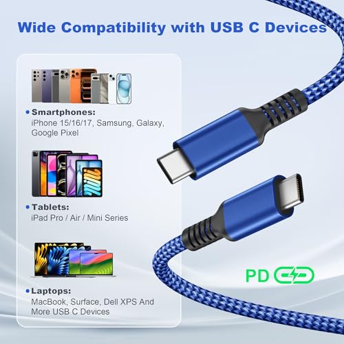 Basesailor USB Type C to C 60W Cable 10ft/2Pack - image 7