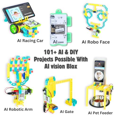 Image of WitBlox AI Artificial Intelligence Robotic Science Kit for 101+ Project 174 Part 8 Yrs+, Interlocking Bricks, Electronic Sensor & Circuits to create Logic 2 Free Live Classes Gift Toy for Boys & Girls