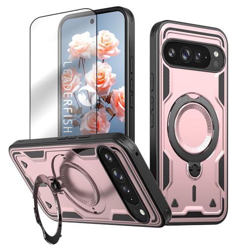 LEADERFISH y360°] cp X^htzfor Google Pixel 9 Pro XL P[X MagSafeΉ +KXtB X^h @\ wh~ }OZ[tΉ ČRMILKi ϏՌ ԍڃz_[ sNZ9