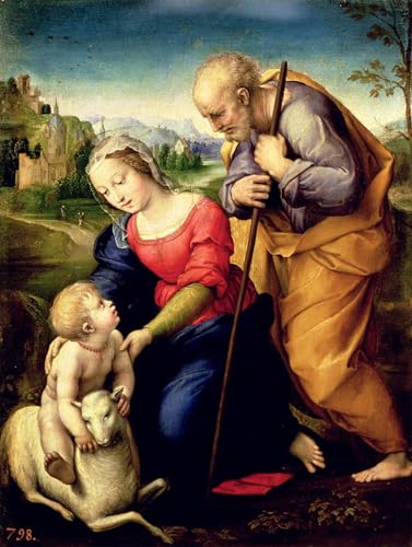 Tableaux Graffiti Art Mural la Sainte Famille par Raphael impression moderne 60x90cm