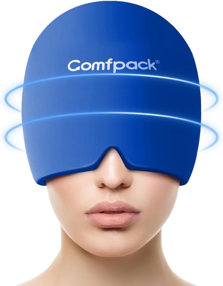 Migraine Relief Ice Cap, Wearable & Flexible Gel Ice Hat Cold Compress