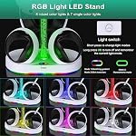 FASTSNAIL Charging Stand for PlayStation VR2, Multifunction Vertical PS VR2 Headset & Sense Controllers Charge Dock Station with 10 RGB Light Modes of Memory, for PS5 VR2 Accessories (RGB Base)