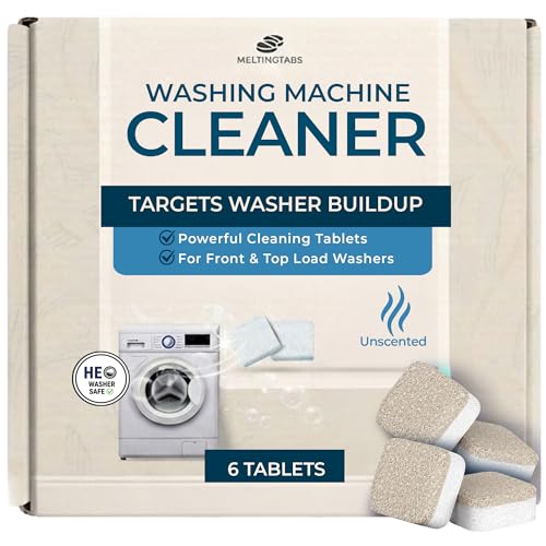 Washing Machine Cleaner Tablets – Deep Clean Washer Descale, Laundry Tub Cleaning Solution, Smell Fresh, Eliminates Buildup & Dirt, For Front & Top Load Washers, Easy-to-Use, 6 Pack, unscented