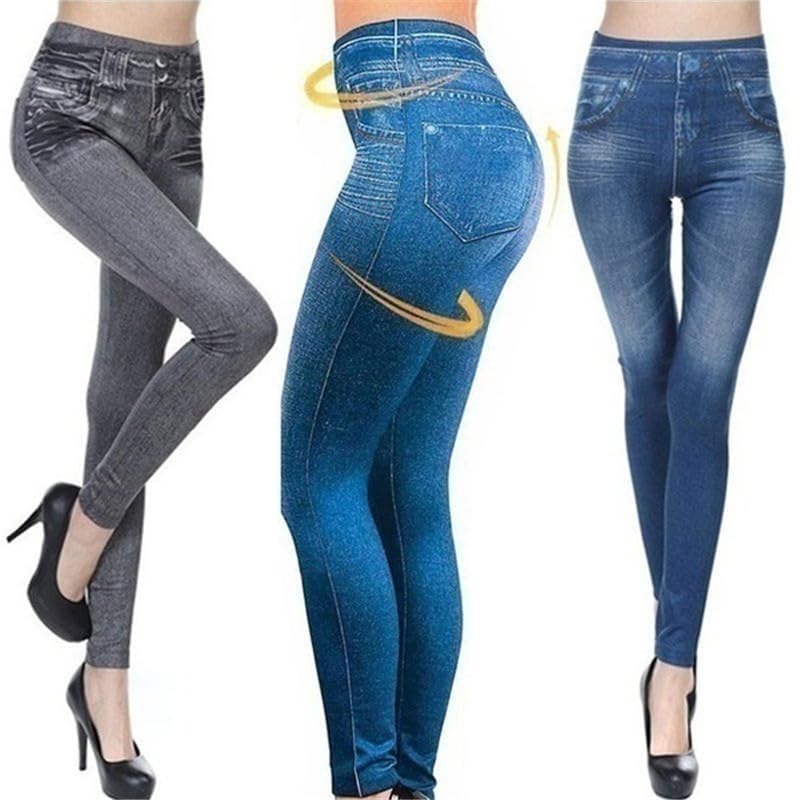 Perfect Stretch Skinny Fit Pull-On Push-Up Plus-Size Jeans Leggings, Jeans Leggings Plus Size for Women2