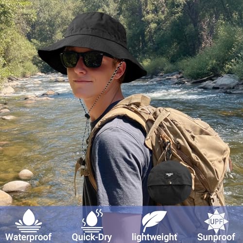 Image of NPQQUAN Sun Bucket Hats for Woman Men Lightweight Sun Hat Packable Foldable Waterproof Beach Hiking Hat