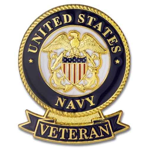 Image of SHOP AWARDS AND GIFTS United States US Veteran Lapel Pin, Retirement and Service, 1-1 /8 inch