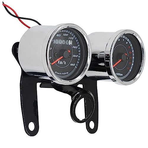 FAVOMOTO 12v Motorcycle Led Tachometer Speedometer Durable Gauge Bracket Display Easy Installation Backlit Screen for Enhanced Visibility Stylish Design