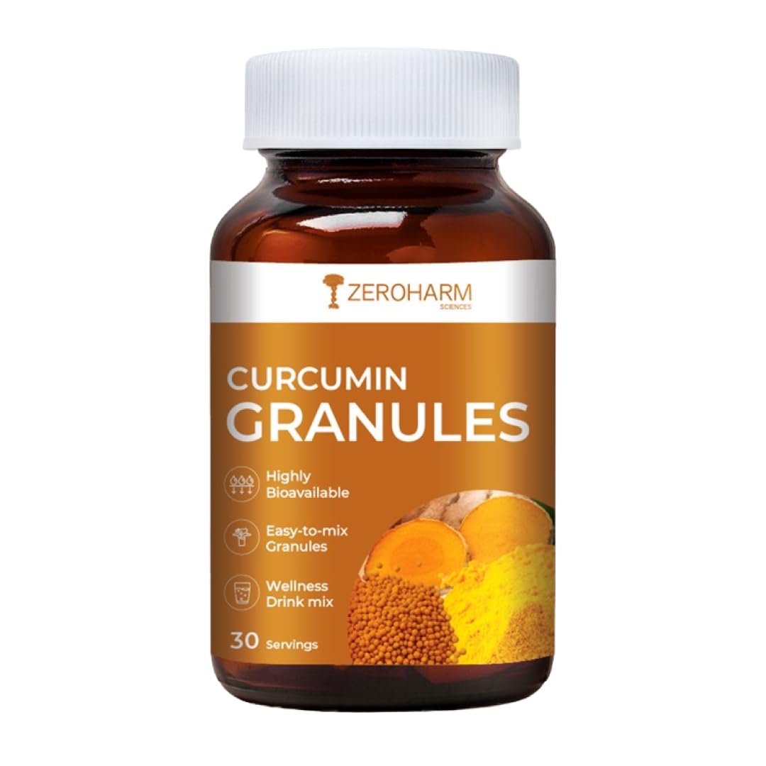 ZEROHARM Holistic Curcumin Granules with Peptides & Curcumin – 100% Bioavailable, Immunity booster & Anti-inflammation Supplement for Kids, Teenagers, Men, Women, Adults - 110 gm Vegetarian-image-47