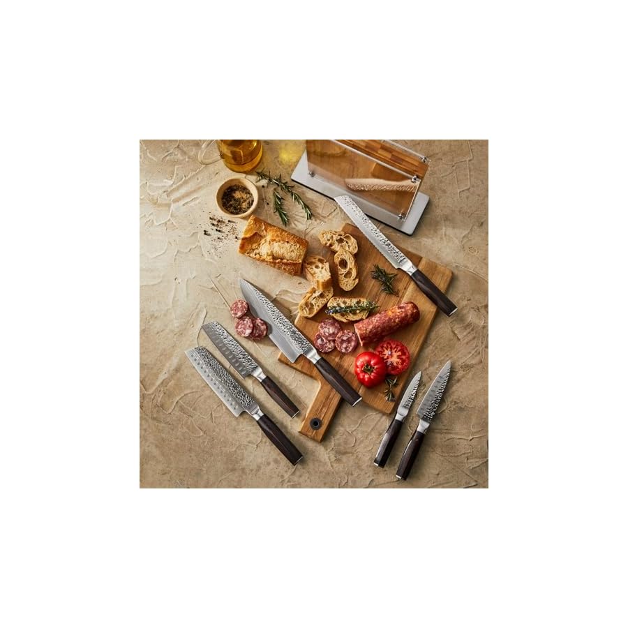 Cuisinepro-Damashiro-Emperor-Knife-Block-Shi-7-Piece-Set-Premium-Japanese-Steel-Knife-Set-With-Tempered-Glass-Magnetic-Knife-Holder-Professional-Knife-Set-in-Damascus-Design Cuisine::pro Damashiro Emperor Knife Block (Shi, 7 Piece Set) - Premium Japanese Steel Knife Set With Tempered Glass - Magnetic Knife Holder - Professional Knife Set in Damascus Design