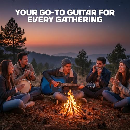 Image of Intern 41 Inch Guitar for Beginners With Truss Rod | musical instrument for adults | Acoustic guitar | Linden wood With Picks. (Blue)
