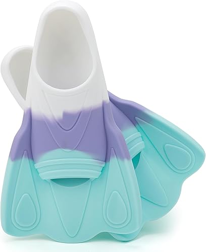 Aletas de natación para niños, aletas de entrenamiento de natación, aletas cortas para jóvenes, piscina, esnórquel para niñas y niños principiantes