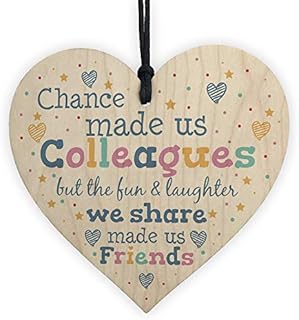 RED OCEAN Colourful Chance Made Us Colleagues Wooden Heart Leaving Gift For Colleague Thank You Gift